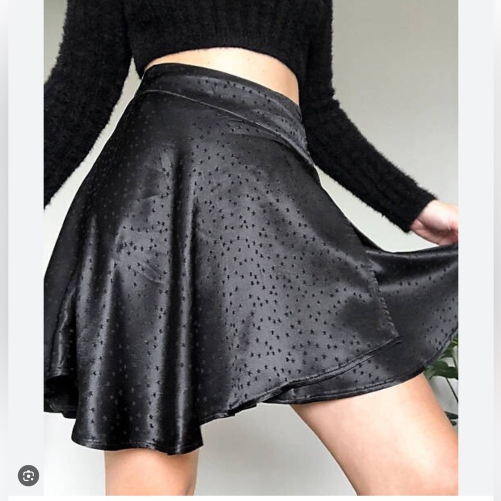 Free People Asymmetrical Black. Wrap Skirt; size L, new